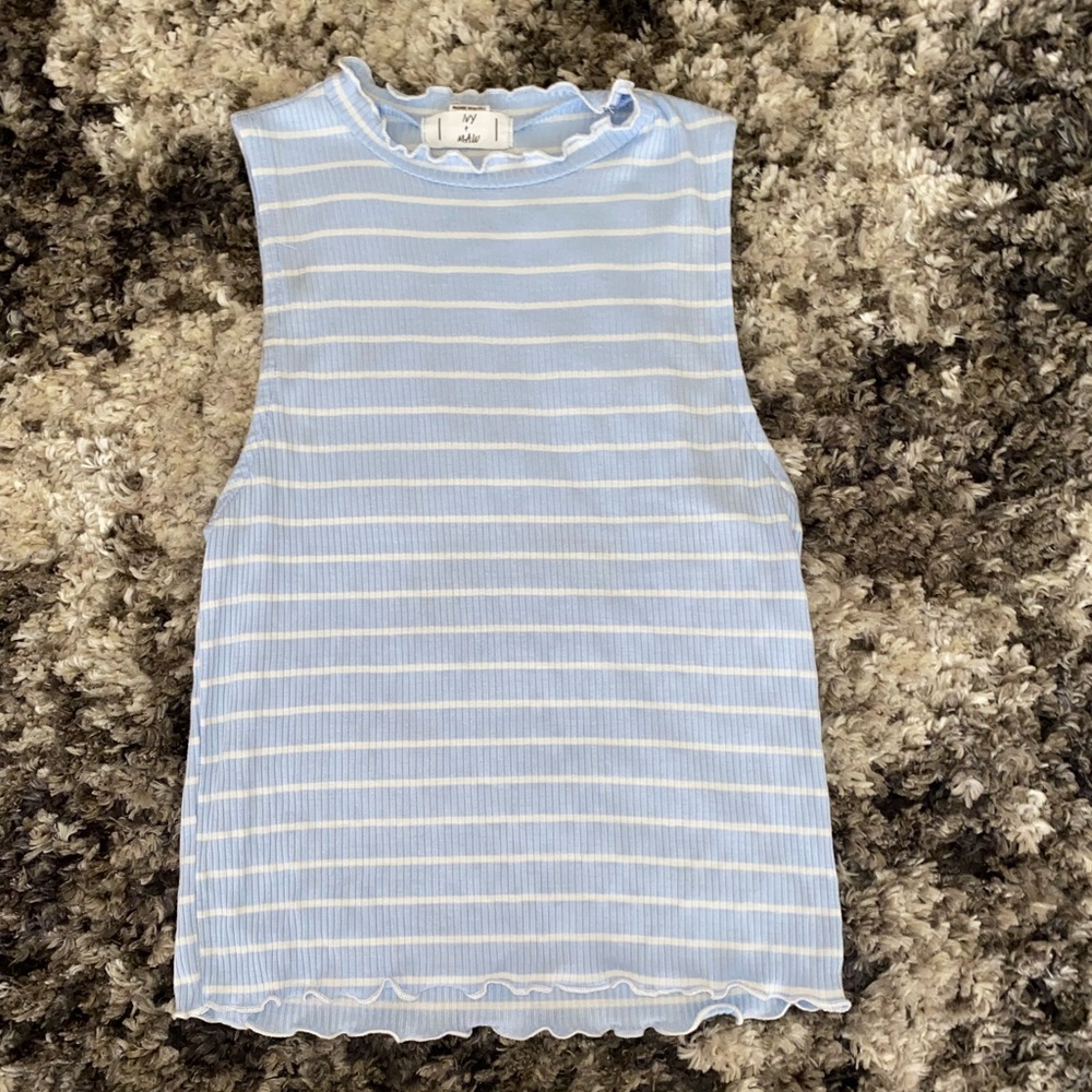 Light Blue Striped Tank